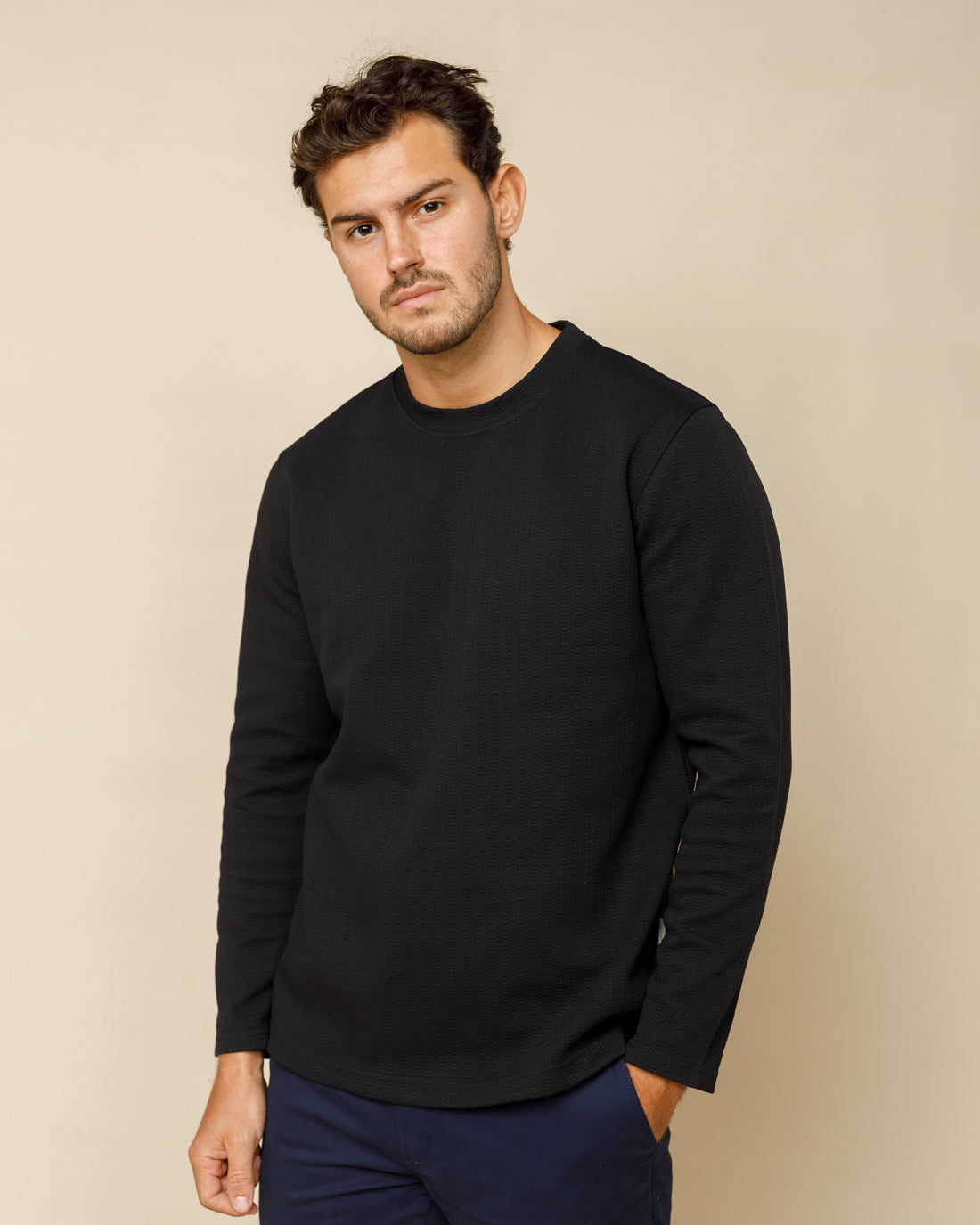 Textured Crewneck Jumper