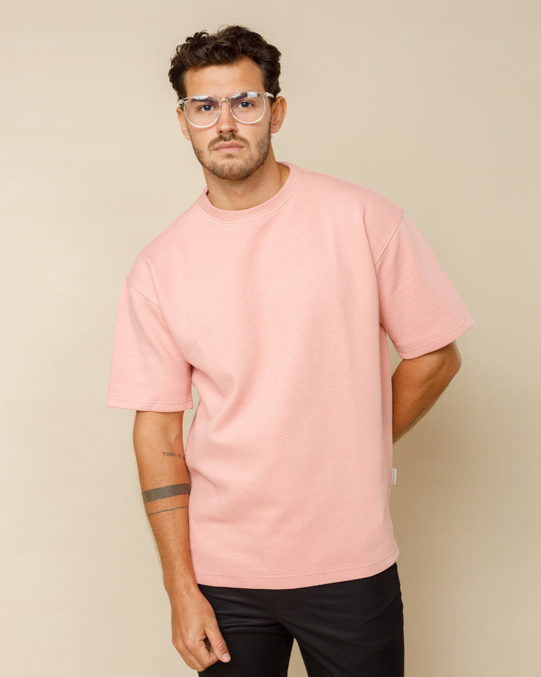 Cotton Blend Oversized Tee