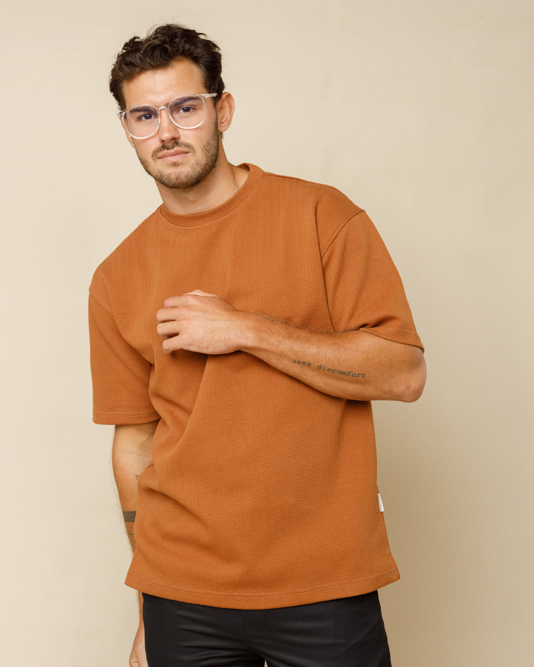 Cotton Blend Oversized Tee