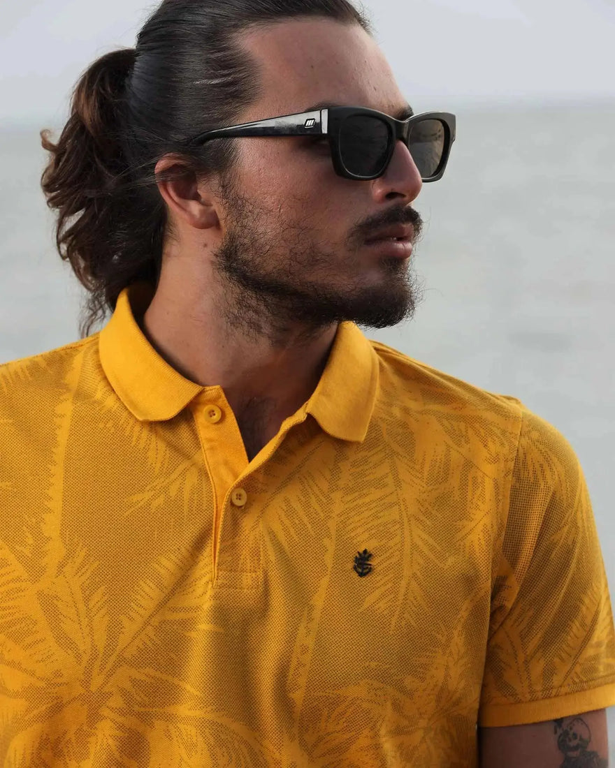 LCY London | Art of Summer - Printed Pique Men's Short Sleeved Polo Shirt LCY London