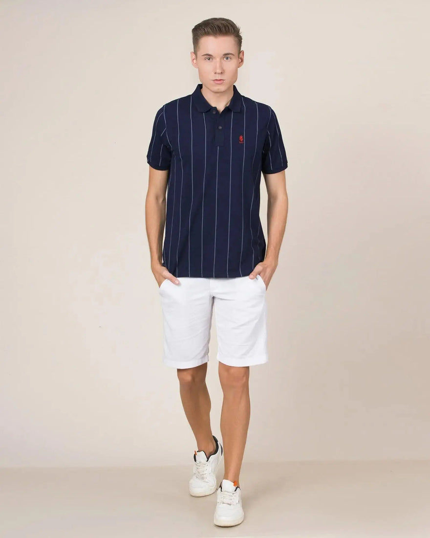 LCY London | Line Classics - Vertical Striped Men's Sports Polo Shirt LCY London