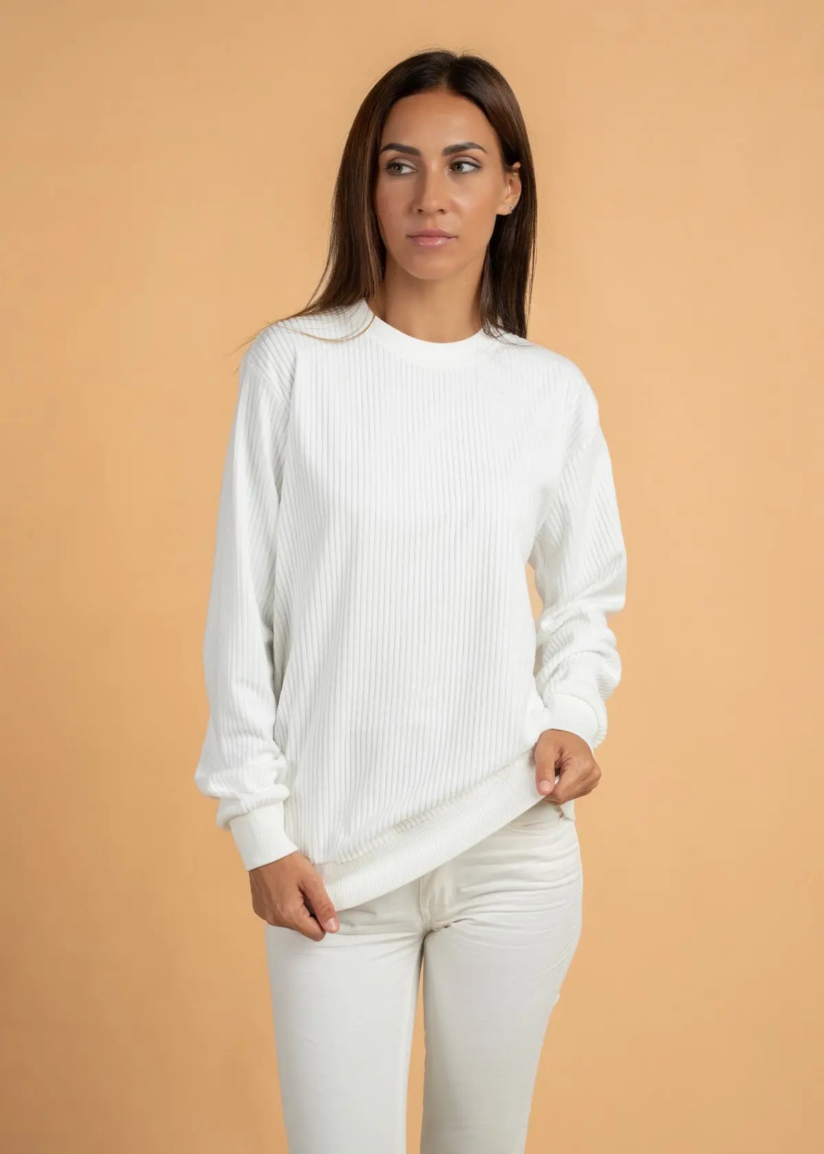 Ribbed Velvet Crewnck Jumper LCY London