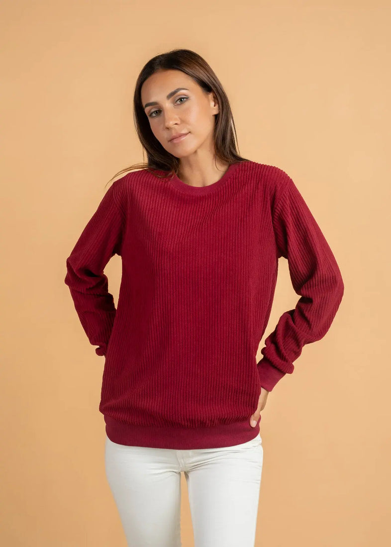 Ribbed Velvet Crewnck Jumper LCY London