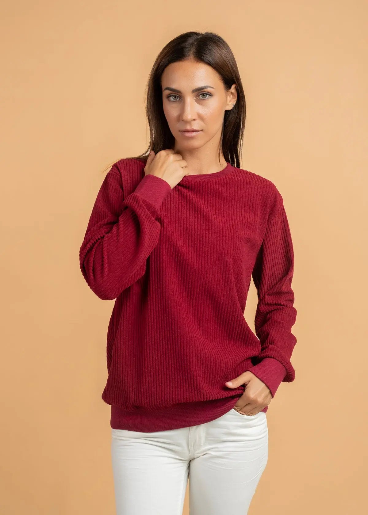 Ribbed Velvet Crewnck Jumper LCY London