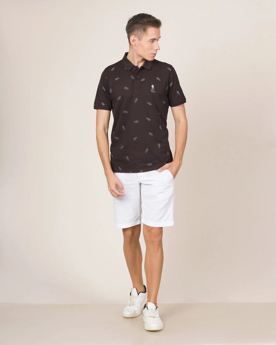 LCY London | Art of Summer - Tropical Inspired Printed Men's Short Sleeved Polo Shirt LCY London