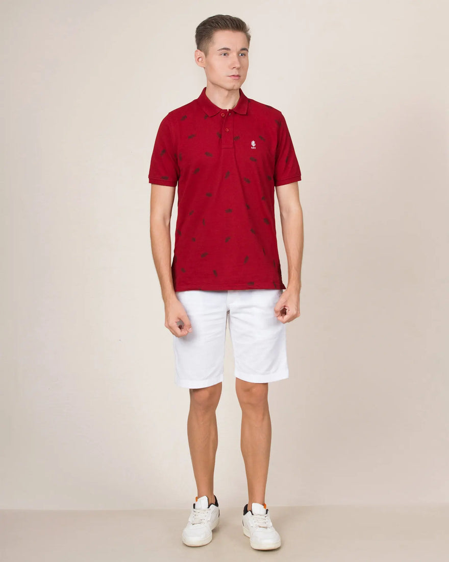 LCY London | Art of Summer - Tropical Inspired Printed Men's Short Sleeved Polo Shirt LCY London