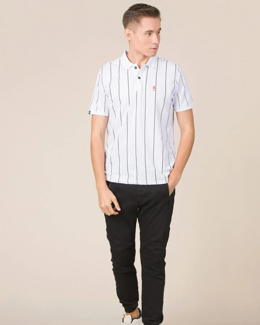 LCY London | Line Classics - Vertical Striped Men's Sports Polo Shirt LCY London